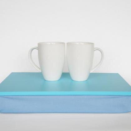 Serving Tray With Pillow Or Laptop Lap Desk - Aqua..