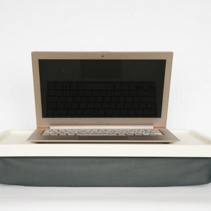 Laptop Table, Stand, Laptop Pad- Ivory White Tray..