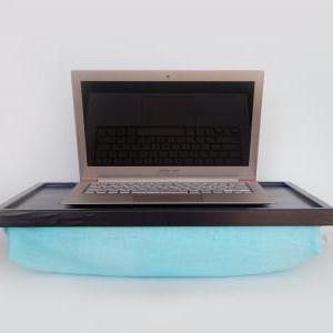 Aqua Pillow Ipad Desk Or Laptop Lap Desk - Black..