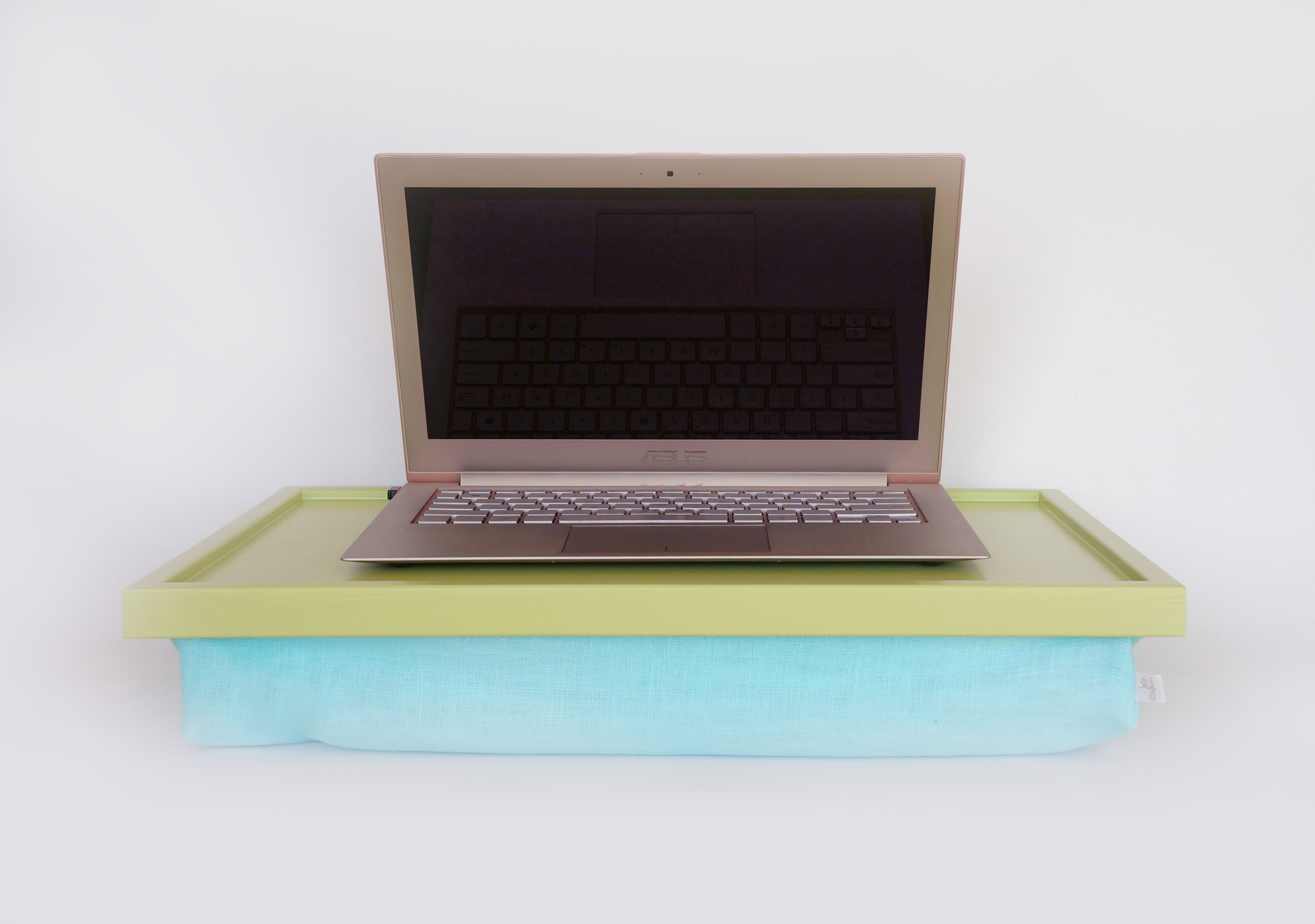 Aqua Pillow Ipad Desk Or Laptop Lap Desk Light Green With Aque